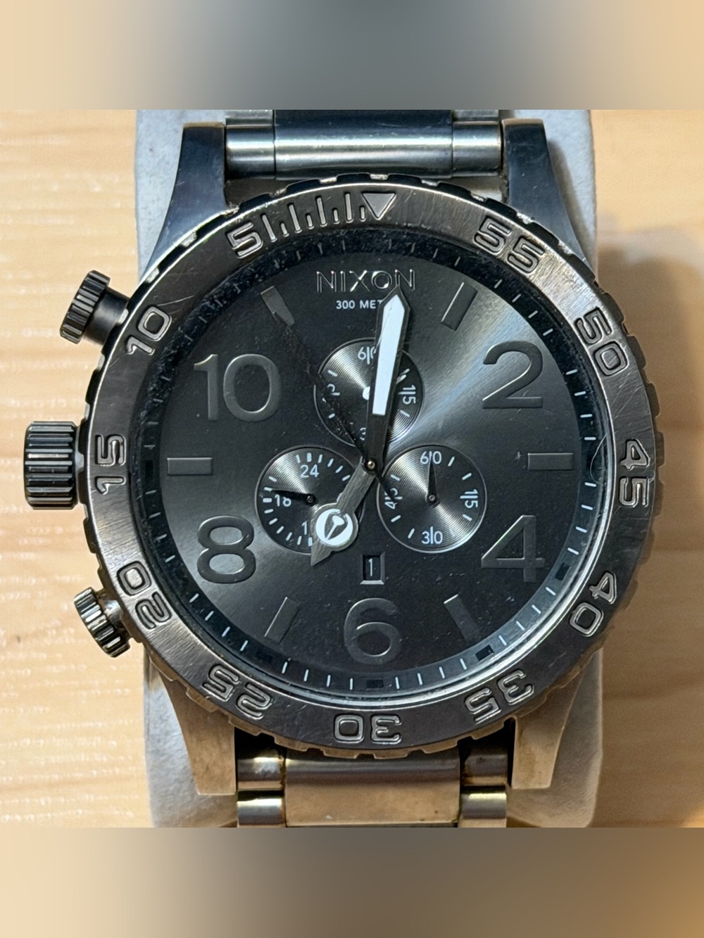 Nixon The 51-30 Chrono "Simplify" Gray Chronograph Men's Analog Watch RUNS READ